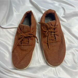 Allbirds Rusty Orange Wool Runner Tennis Shoes, size 12